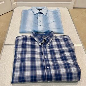 2 George Short Sleeve Striped Blue Shirt Men. Same Size : XL/ XG 46-48